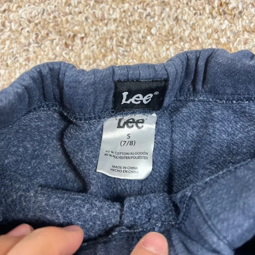 Boys Size 7-8 Pants Lot Old Navy Straight Jeans Lee Fleece Joggers 3pc Bundle